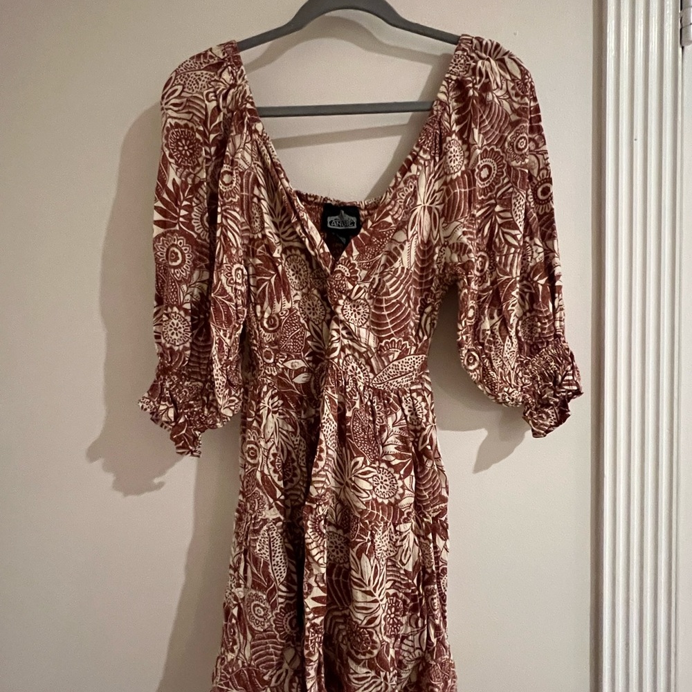 Angie Bohemian Floral Long Sleeve Dress